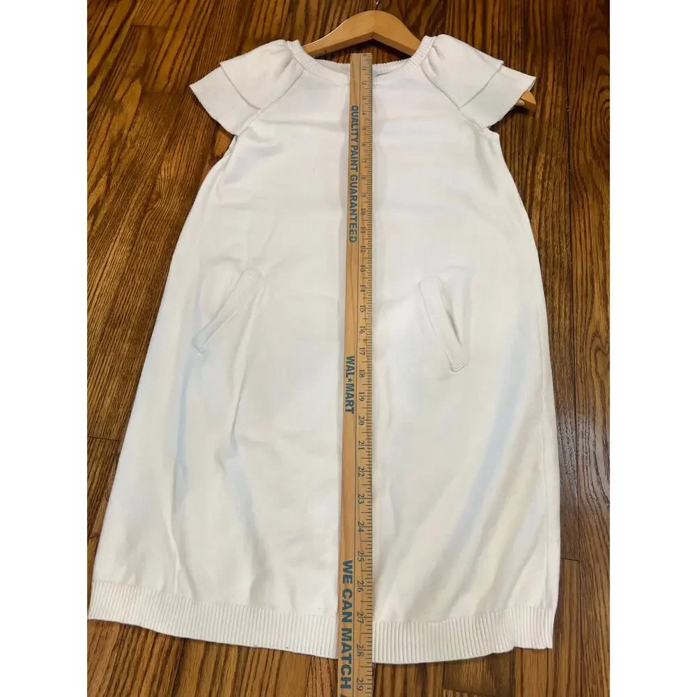 Milly Minis Girl's White Knit Short Sleeve Sweater Dress sze 12